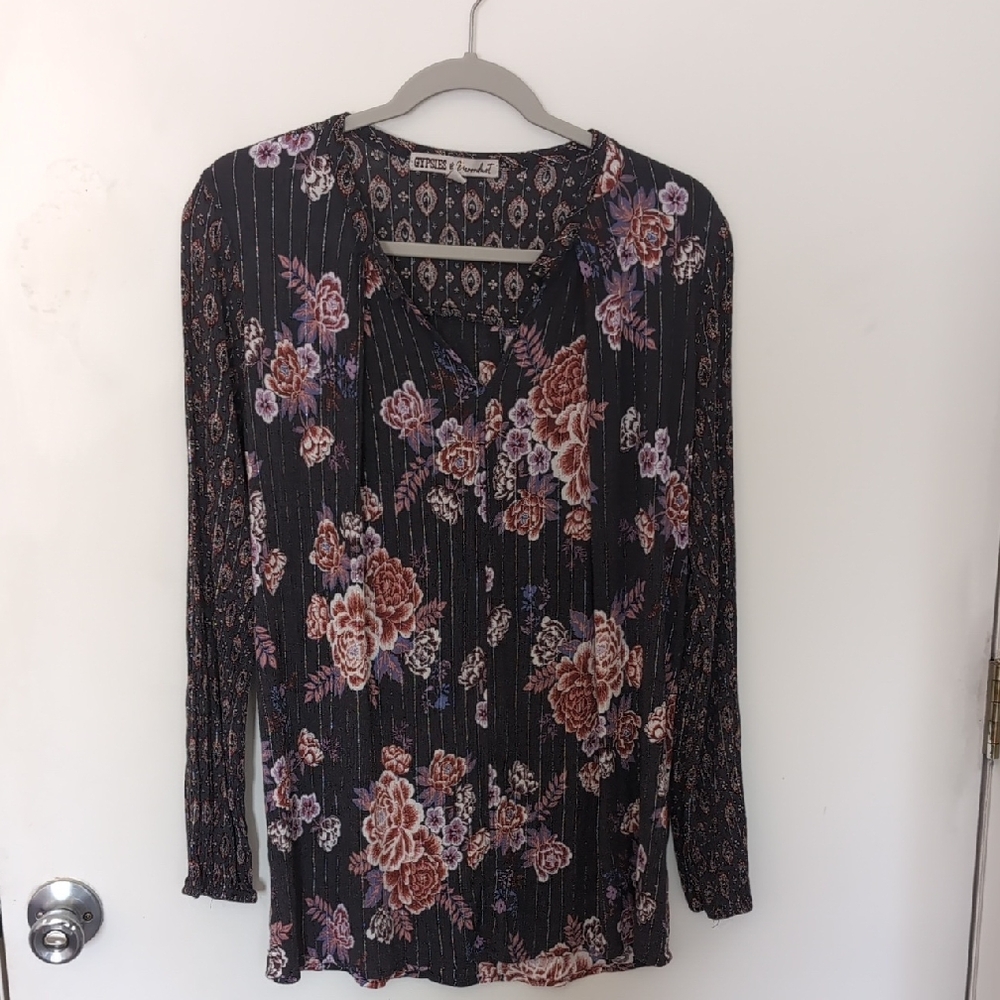 Black Floral Blouse